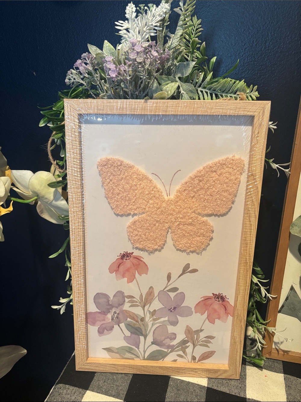 Textured Peach Butterfly Wall Art